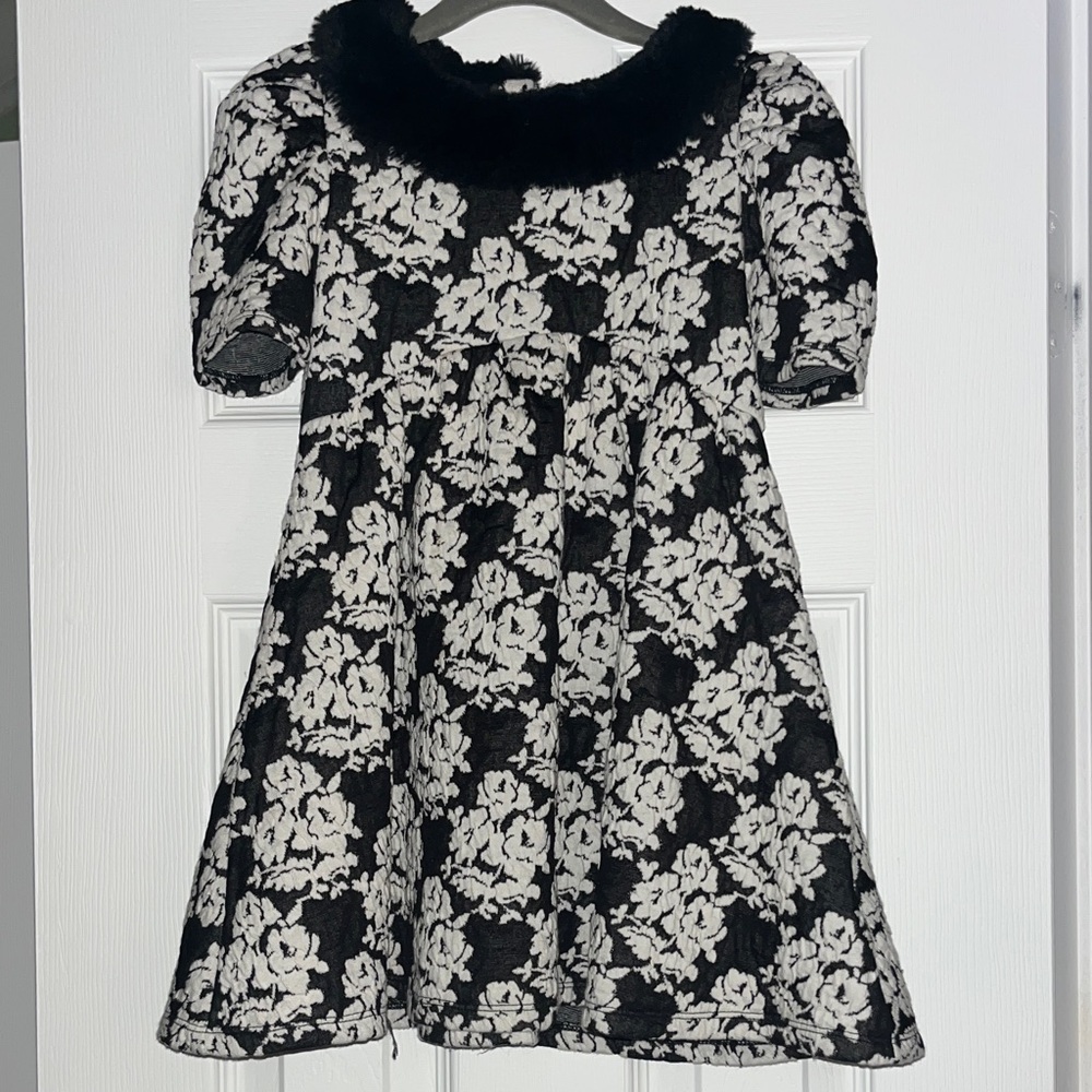 Janie and Jack Black and White Floral Dress